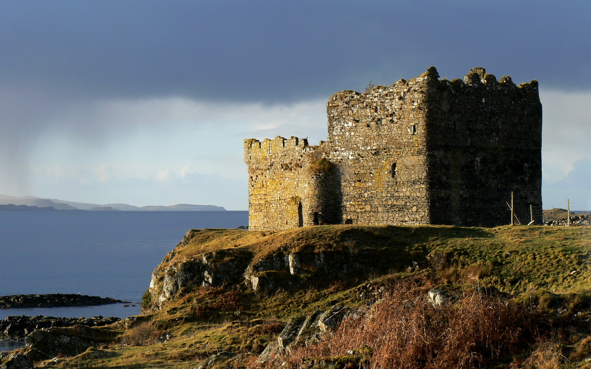 Mingary Castle under heavy skies